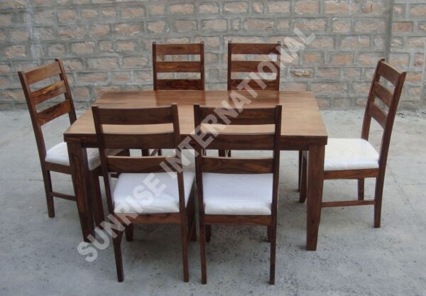 modern wooden dining table with 6 chair set 2 Sunrise Exports