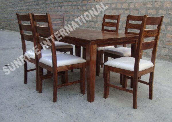 modern wooden dining table with 6 chair set Sunrise Exports