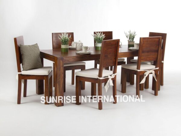 monalisa wooden dining table with 6 chairs furniture set Sunrise Exports