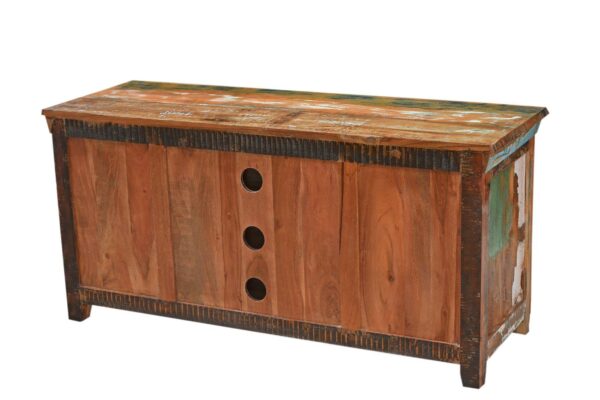reclaimed recycled wood tv cabinet for modern home 2 doors 6 Sunrise Exports
