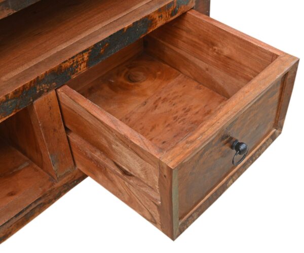 reclaimed recycled wood tv cabinet for modern home 2 drawers 5 Sunrise Exports