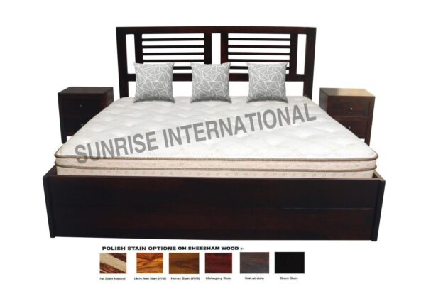 storage bed wooden indian king size double bed with storage under mattress Sunrise Exports