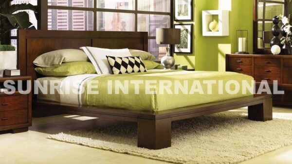 stylish wooden double bed for indian queen mattress size Sunrise Exports