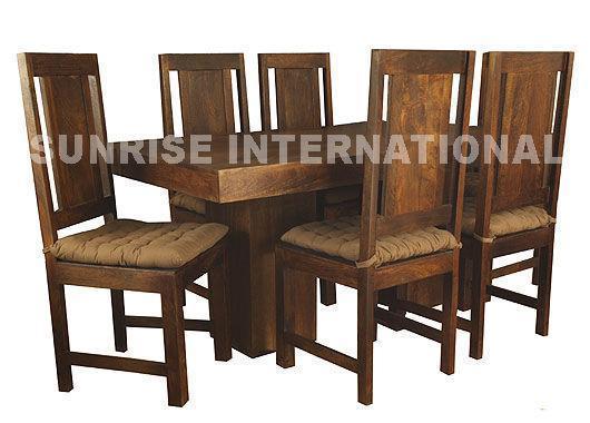 tuscany range wooden wood dining table with 6 chair set 7 pc set 2 Sunrise Exports