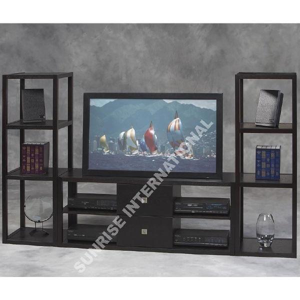 wooden entertainment unit with tv cabinet 2 standing stands set of 3 Sunrise Exports