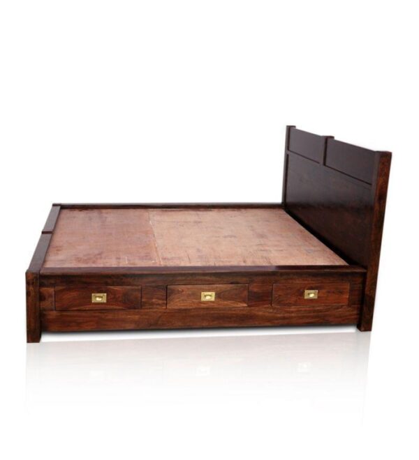 wooden indian king size double bed with 6 storage drawers 2 Sunrise Exports