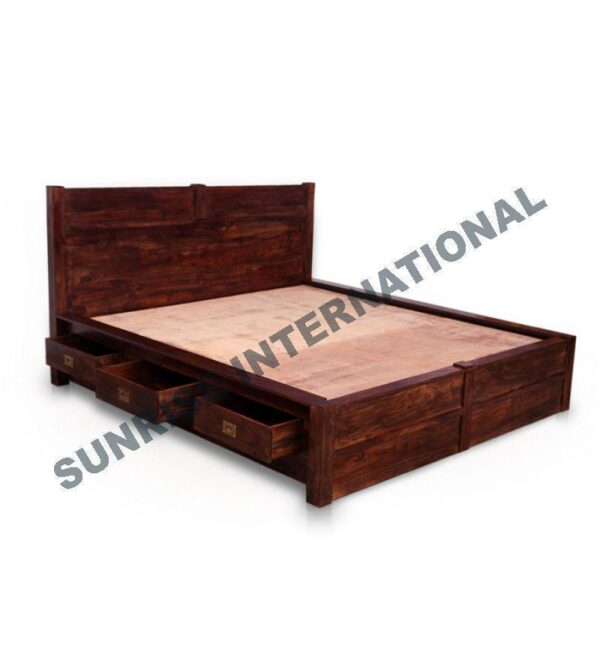 wooden indian king size double bed with 6 storage drawers Sunrise Exports