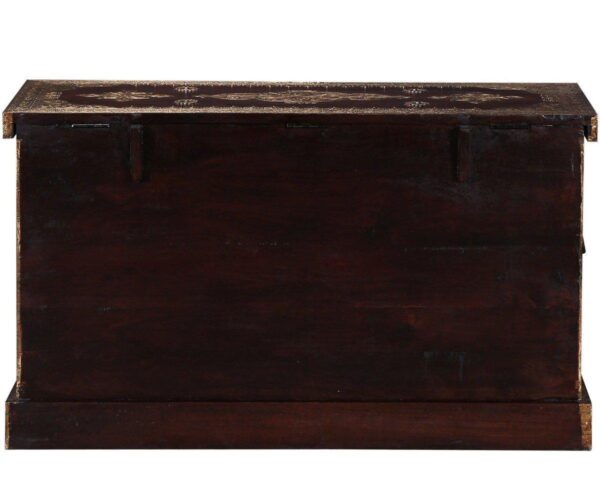 wooden trunk box with brass repousse work 5 Sunrise Exports